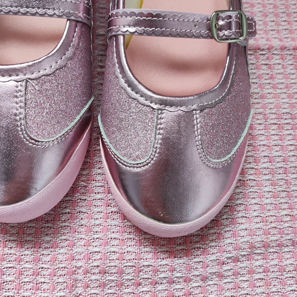 Onitsuka Tiger by Asics Metallic Pink Double-Strap Mary Jane Flats - Picture 4 of 7
